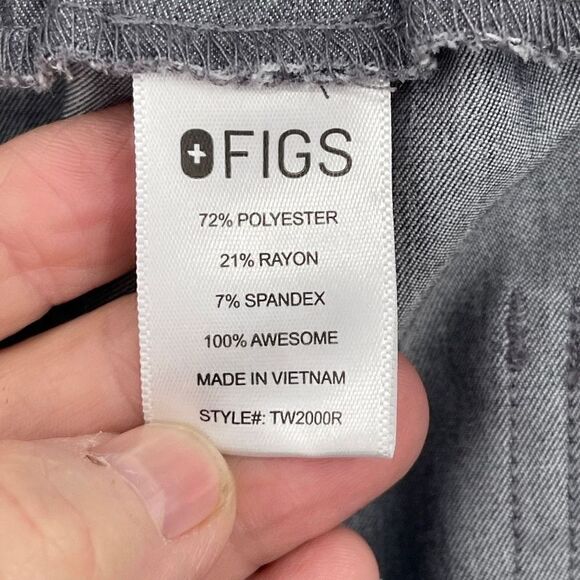 Figs Gray Technical Collection Polyblend Drawstring Scrub Pants Size Large - Picture 5 of 7